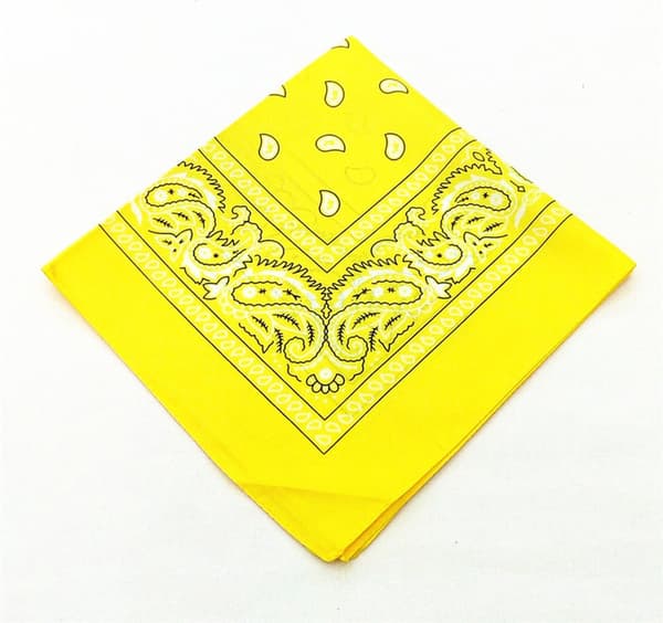100% Bomull - Bandana - Bondehalsduk - 50x50cm - Gul