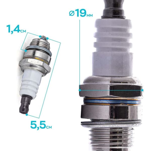 5-pack tändstift för 2-taktsmotorer - L8RTF/BM6A/L7T - Passar röjsågar, motorsågar och jordfräsar