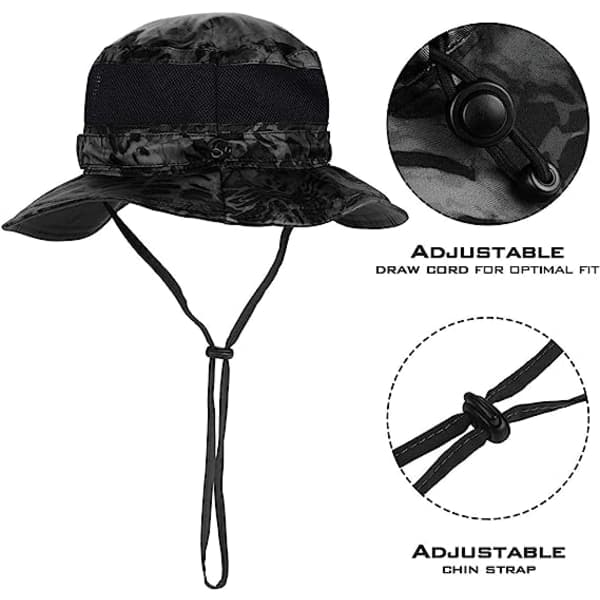 Boonie-hat - solhat, fiskehat, strand- og vandrehat, paddling, roning, kajakhat