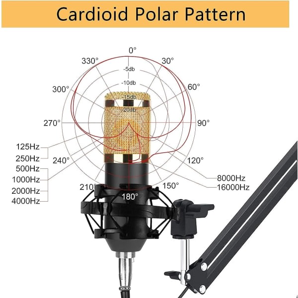 IC-kondensatormikrofonkit, USB-mikrofonset USB-plug and play-anslutning för sändningar