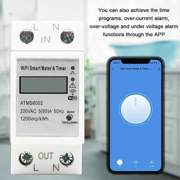 WiFi Smart Strømmåler Smart Energimåler Timer Mobiltelefon APP Fjernkontroll