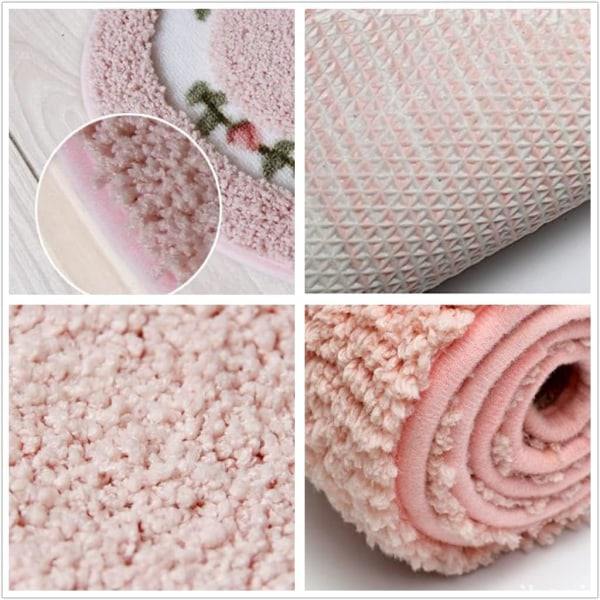 IC Badrumsmatta Badrumsabsorberande Dörrmatta Dörrhastighetstorkmatta Toalett Halkfri Matta Hjärtformad Halkfri Badrumsmatta Rosa