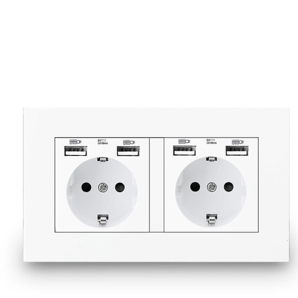 IC CNE 16a USB strøm - dobbel ram vegguttak