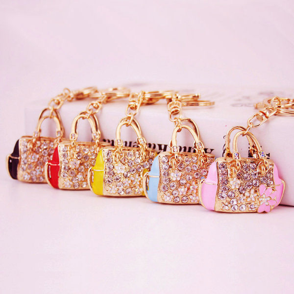 Veske-Nøkkelring for Kvinner Bling Bag Nøkkelring for Håndveske Veske eller Biltilbehør, Rosa IC