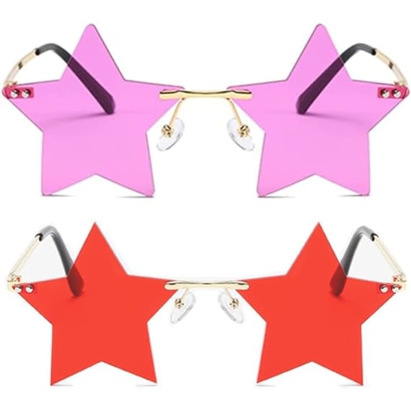 IC Båglösa stjärnformade Solglasögon Personality Solglasögon för kvinnor/män Festglasögon personlighet pentagram glasögon