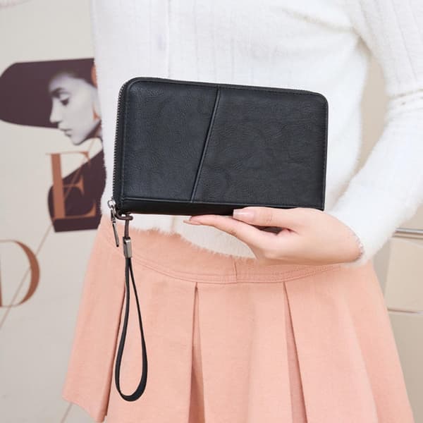 RFID Pasholder, PU Rejsedokumentorganizer Med Flere Rum, Unisex Rejsepung, Sort, 20 x 12.5 x 2 cm black