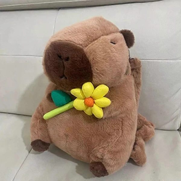 Plysjrygsæk formet som en capybara, plysjrygsæk E E E