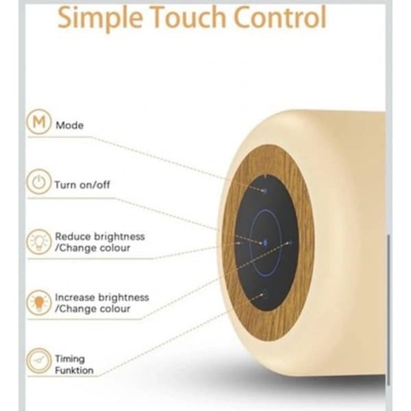 Wireless Table Lamp Dimmable Bedside Lamp Night Light Touch Rechargeable 8 Colors