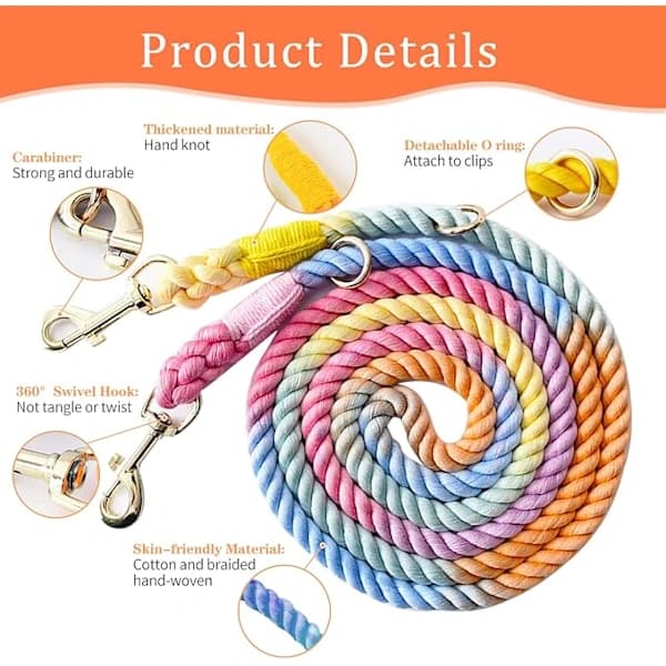 Multifunktionel rebhundesnor 250 cm * 1,2 cm med justerbar dobbelt