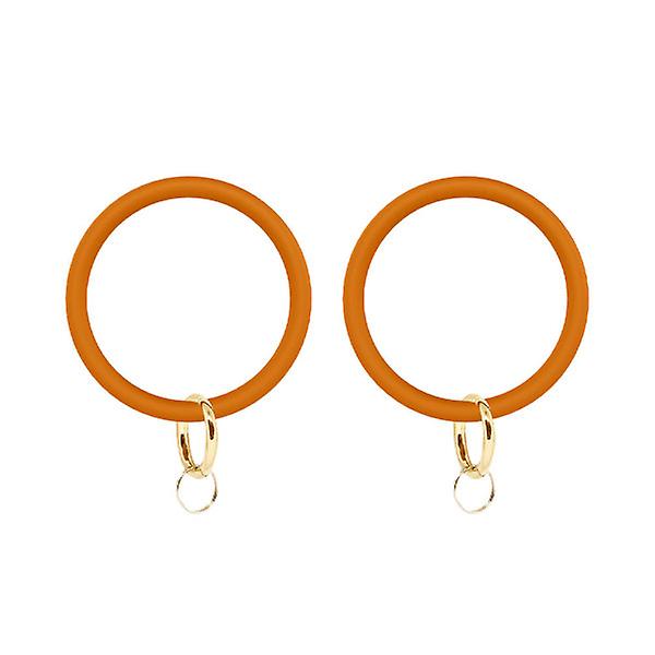 2. Silikonarmband Stort ympyräkäsivarsinauha Käsivarsinauha Nyckelring Ring Nyckelhänge Tillbehör för kvinnor Dam (oranssi) Oranssi IC