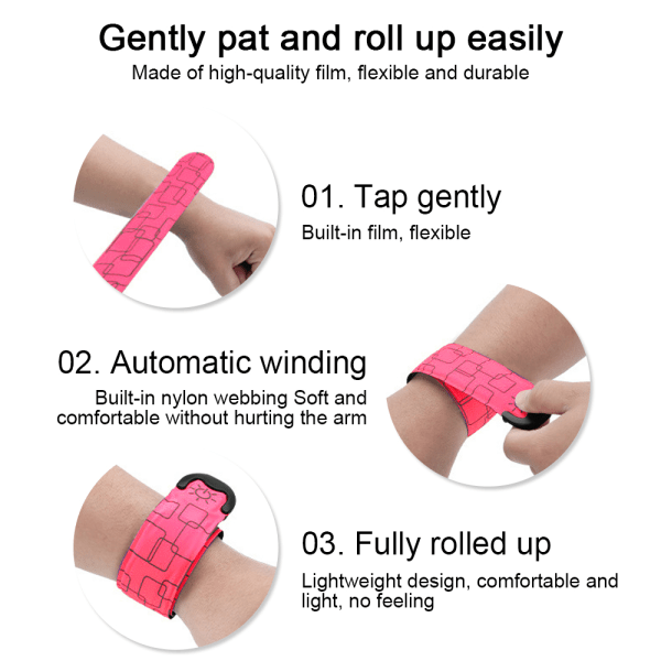 IG LED-armband för löpning (2-pack), USB-uppladdningsbart reflekterande rosa