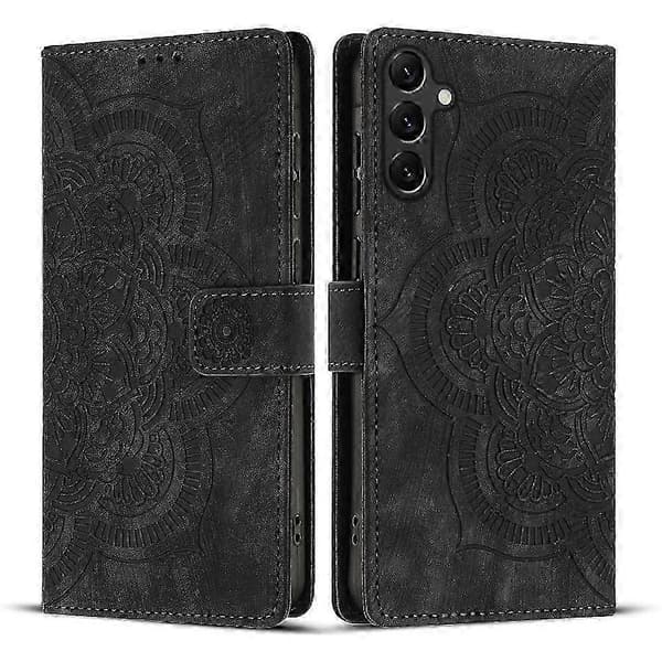 Frostat Læderetui til Mandala Emed Retro Telefon Sort(FQ) Sort Black For Samsung Galaxy S23 FE 5G