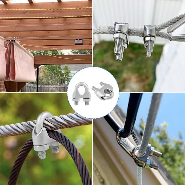 12 stk 1/2 Vaierlås Kabelklemmer M12 304 Rustfritt Stål Rigging