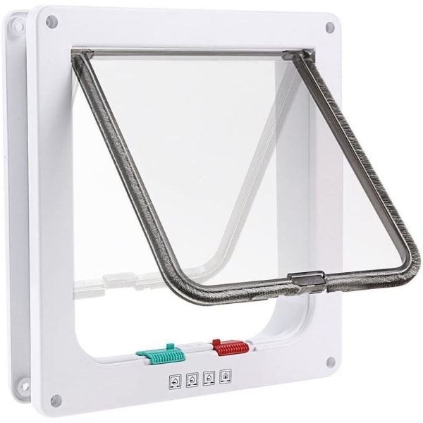 IC Kattluke Hundluke 4-veis kattluke Magnetisk fangst, 19*19,7*2 cm XL 27.7*25*5.5cm