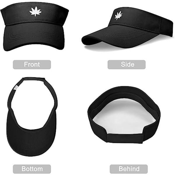 IC Solhatt för kvinnor - Unisex Cap Lönnblad Broderad Justerbar Cap Lämplig för utomhussporter Svart