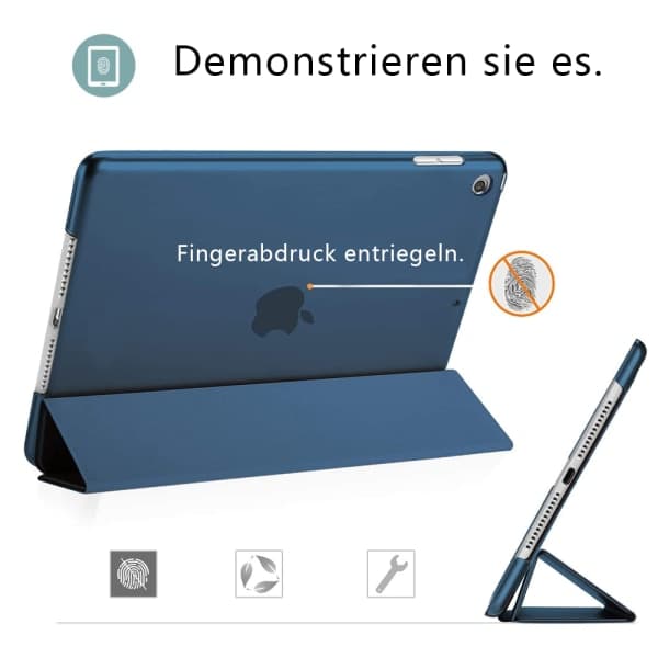 iPad 10. generation Navy med sort foldbar mobil Navy