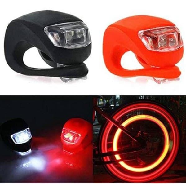 IC 10x Cykellys Cykel Forlygte Baglygte Hjullys Led Silikonlys