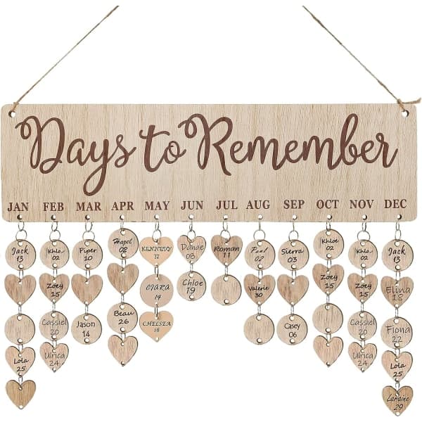 Träfödelsedagspåminnelsekalender - Tavla - Vägg