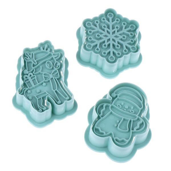 IC 6 st/ set form 3D julgran snöflinga mönster Cook A  6pcs