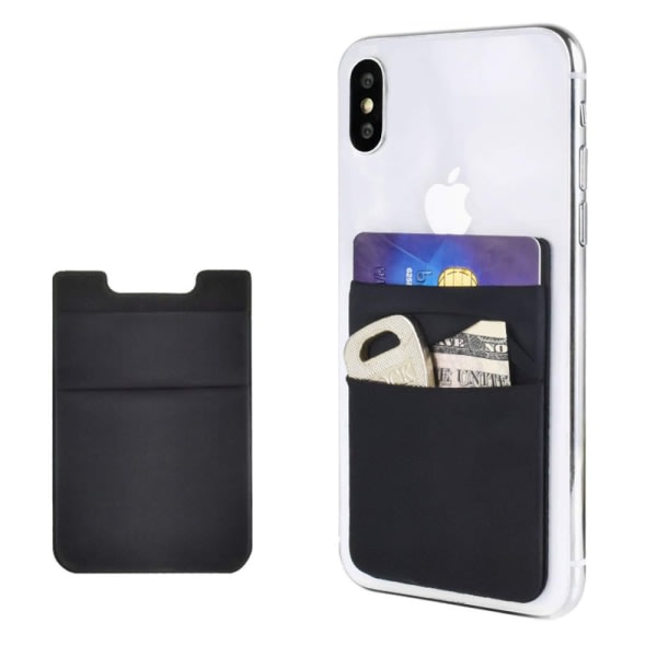 IC 2-pack Universal Mobil plånbok/korthållare - Självhäftande svart