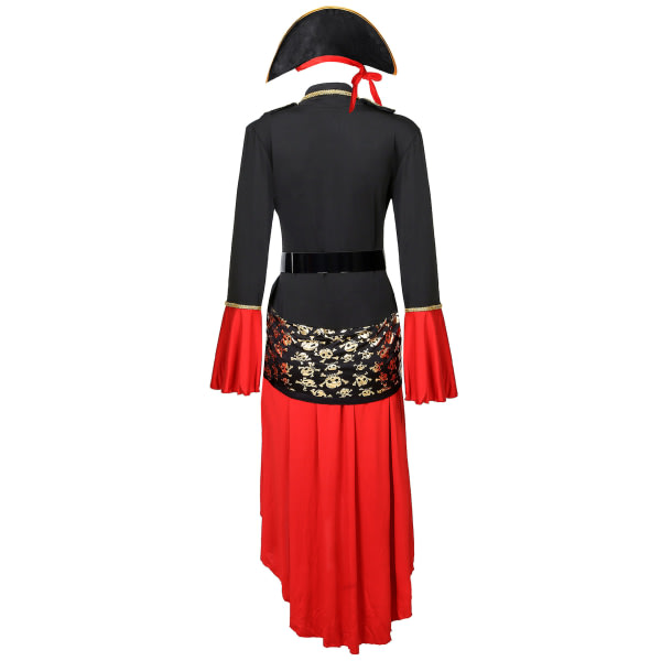 Kvinnors Pirate Captain Dress Cotume, Fancy Dress Costume XL
