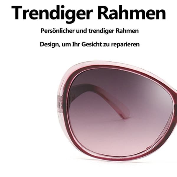 Solbriller, dame, med blank ramme og UV400-etui