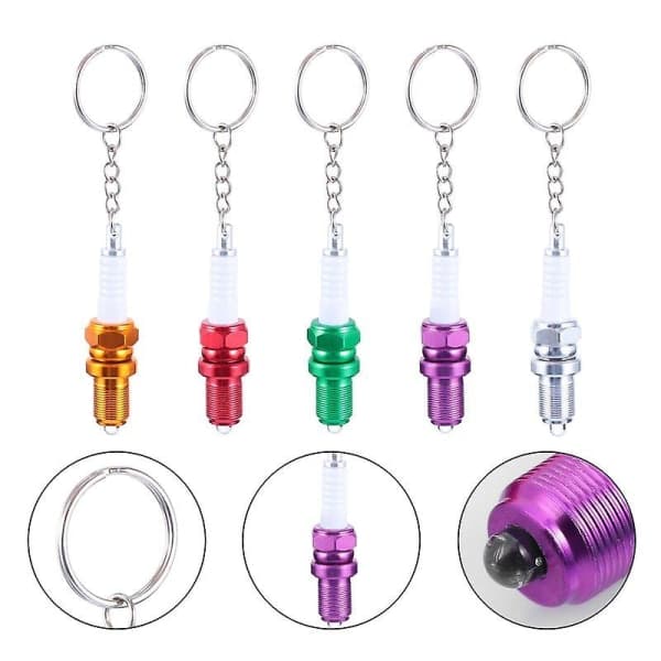 5st Nyckelringar Tändstift Nyckelringar LED Upplysta Nyckelringar IC