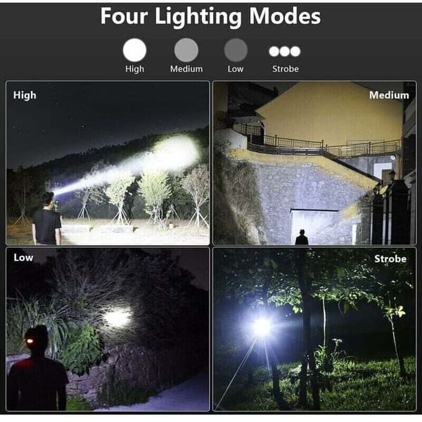 Hodelykt Oppladbar LED Hodelykt for Voksne USB Oppladbar Hodelykt for Camping Løping Jakt, av DEBUNS