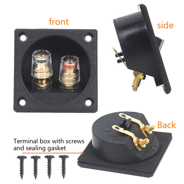IC 2-vägs högtalarbox terminal bindande stolpkopp DIY Home Car Stereo 506 Guld