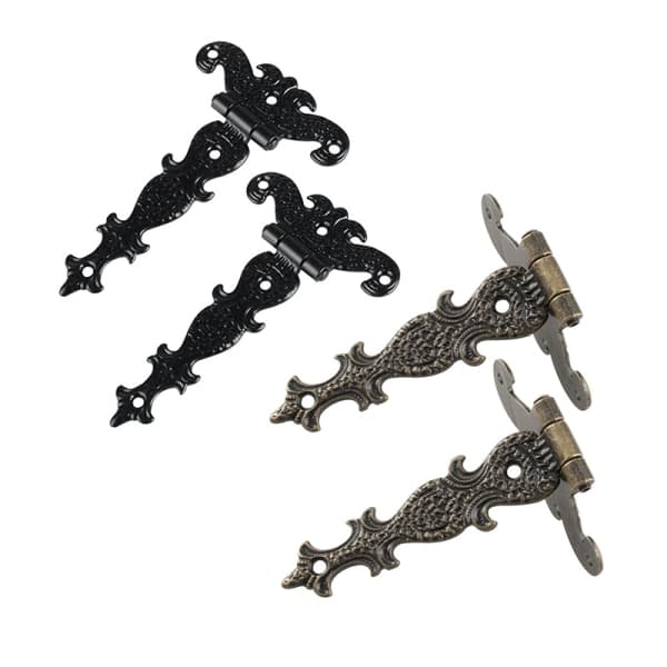 2 stk. 113*69 mm antik bronze/sort hængsel til skab Bronze