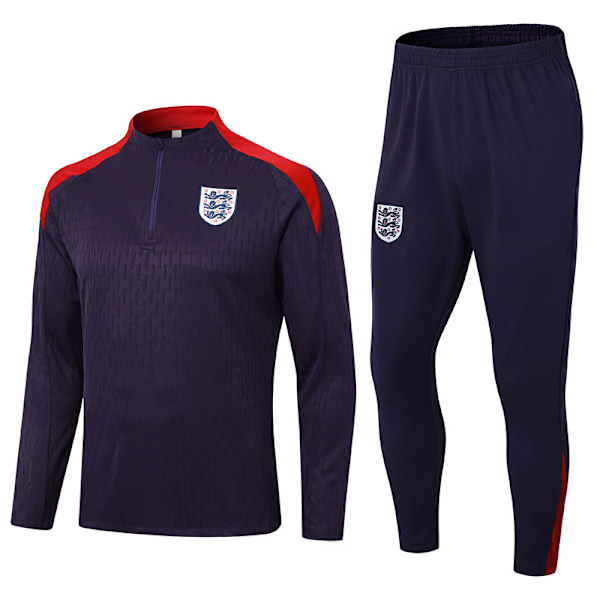 2425 Ny Spanien Portugal Brasilien Voksen Langærmet Fodbold Træningsuniform Sæt England/Lilla England/Lilla England/Purple L