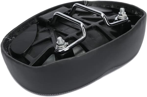 Cykelssadel, bred næsefri PU-læder stødabsorberende sæde, unisex til mountainbikes og pendling, sort og blå, 26x17x9cm