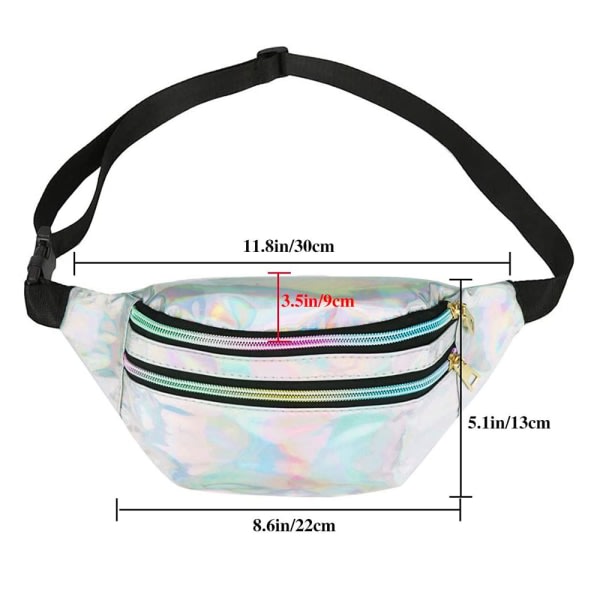 IC Kvinder Holografisk Fanny Pack Neon Guld Transparent Stjerner sølv