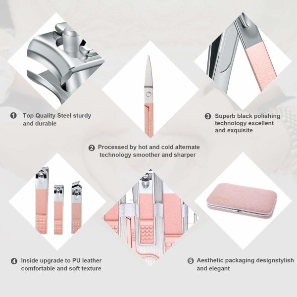 Nagelset, Resor Mini Nagelklipparset Pedikyrvårdsverktyg, 10 st Rostfritt Stål Grooming Kit