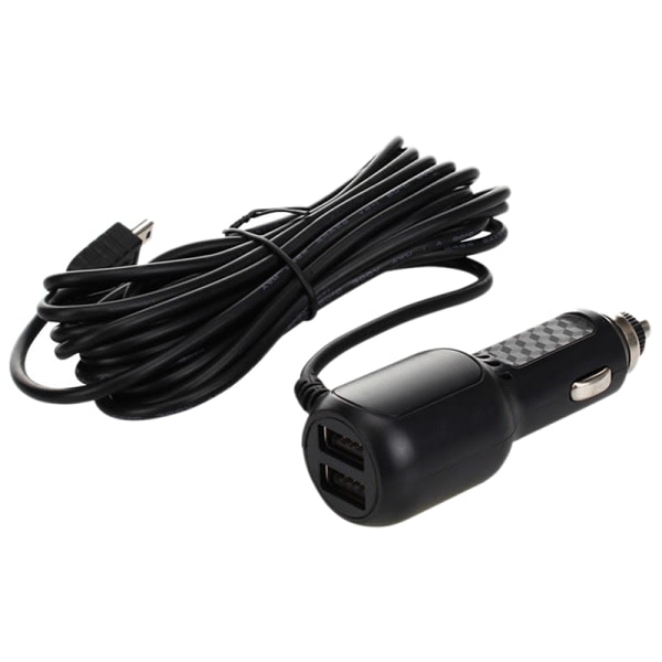 IC 3,5 meter 5V 3,5A dobbel USB-billaddare med 2 USB-porter for bil D Black