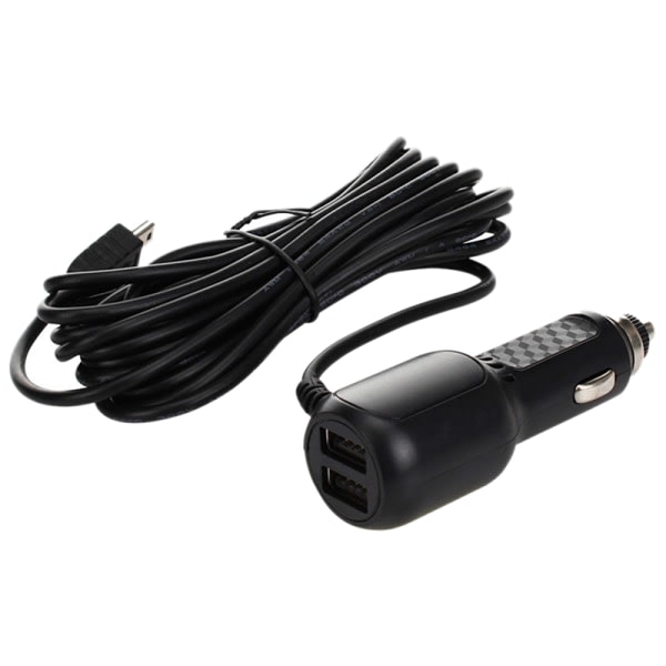 IC 3,5 meter 5V 3,5A dobbel USB-billader med 2 USB-porter for bil D Svart