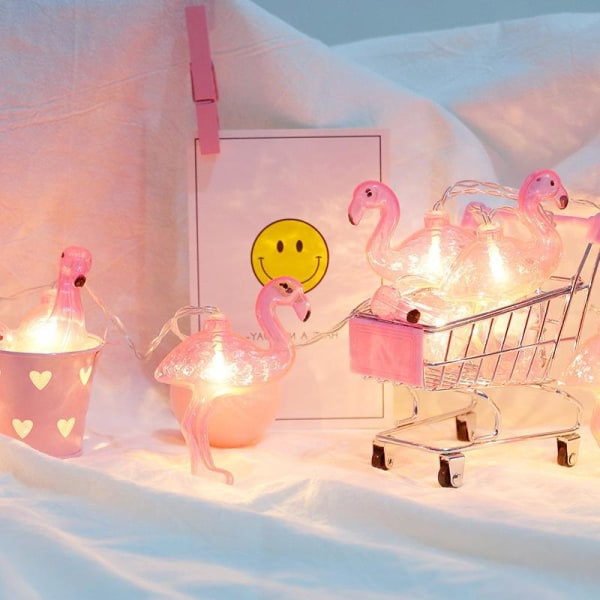 IC LED-batterilampa Flamingo-snörehänge Juldagens dekorativa lampor Flamingo festljus (utan batterier)