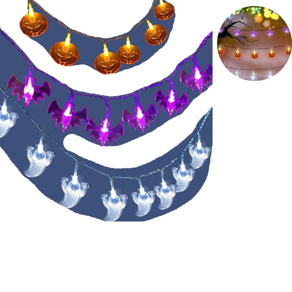 IC Halloween Fairy Lights, 3m 20led græskar, spøgelse og flagermus