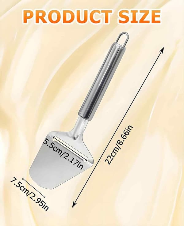 2 osteskjærere - Riveblad i rustfritt stål, non-stick skreller - for ost og grønnsaker - 22*8 cm - Sølv