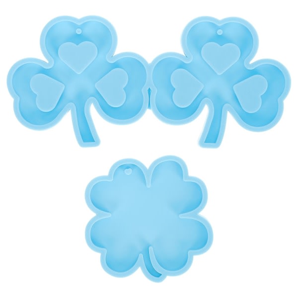 2. St. Patrick's Day Clover Nyckelring Form Creative Silikon Diy Form Form Form IC