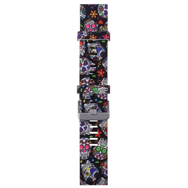 Hurtigfrigjøringsklokke Silikonarmbånd kompatibel for Garmin Fenix ​​5 Plus / Instinct / Forerunner 935 945 - Colorful Skull Colorful 21X2,2CM