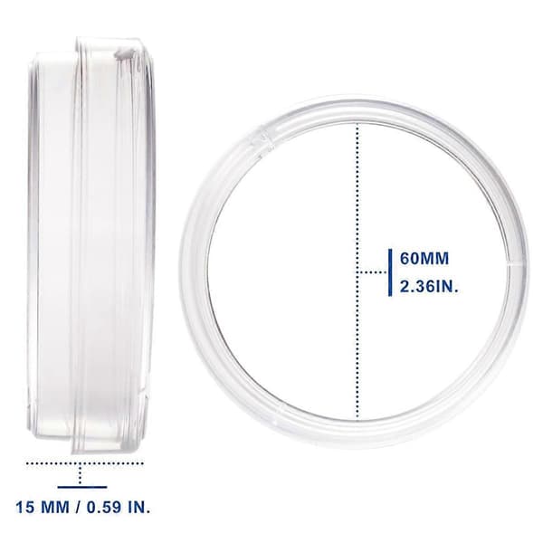 30-pack 60 x 15 mm Petriskålar i Plast med Lock