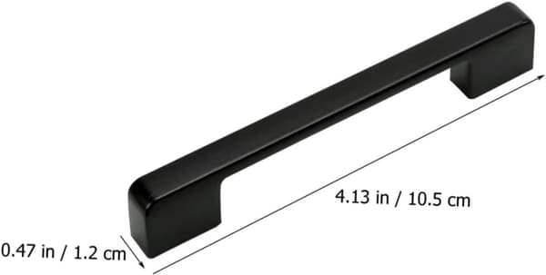 Møbelgreb, 12 stk. sort, 96 mm centerafstand, 10,5x1,2x2,2 cm, til køkkenskab