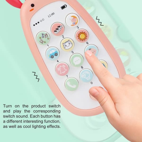 IC Mobiltelefonleke med lys og lyd Abs Baby, Rosa