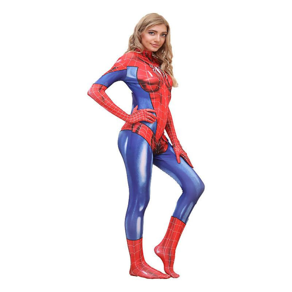 Kvinnors Spiderlady Bodysuit Halloween Cosplay Kostym Röd L