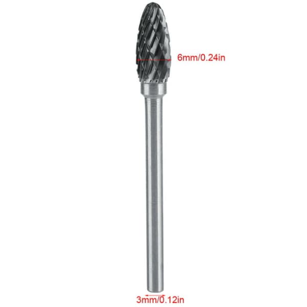 10 st Volframkarbid Roterande Frässet Skaft 3mm Fräs