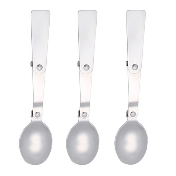 IG 3 stk sammenklappelig multifunktionel rustfrit stål Spork, Camping ske