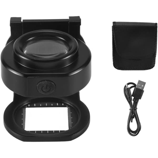 25X Forstørrelsesglass med 6 LED-lys, USB, Tri-fold, Bærbar, Metall, for Søm