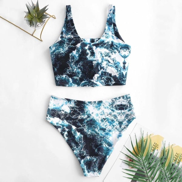 IC NOE Knut Kvinnor Bikini Set Rynkad Hög Midja