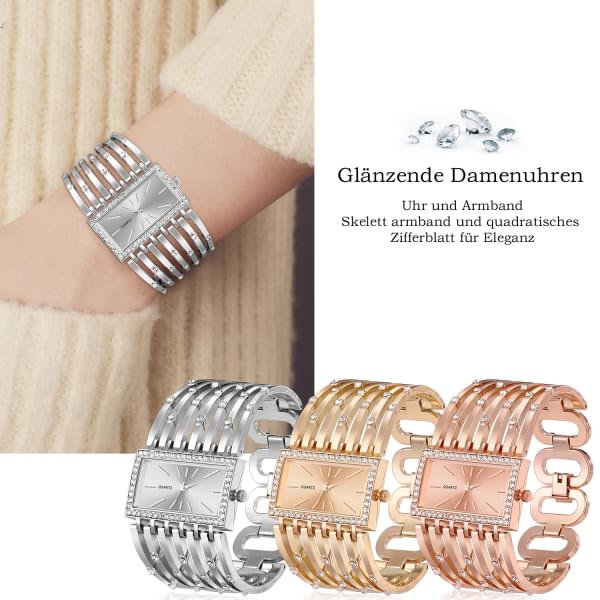 IC Bling Krystal Armbånd Kvinders Kvadratisk Smartwatch